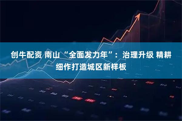 创牛配资 南山 “全面发力年”：治理升级 精耕细作打造城区新样板