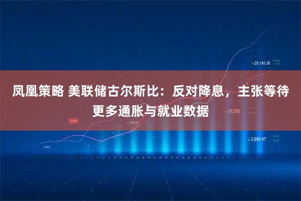凤凰策略 美联储古尔斯比：反对降息，主张等待更多通胀与就业数据